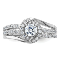 14k White Gold 3/4 carat Lab Grown Diamond VS/SI+ G+ Round Complete Engagement Ring