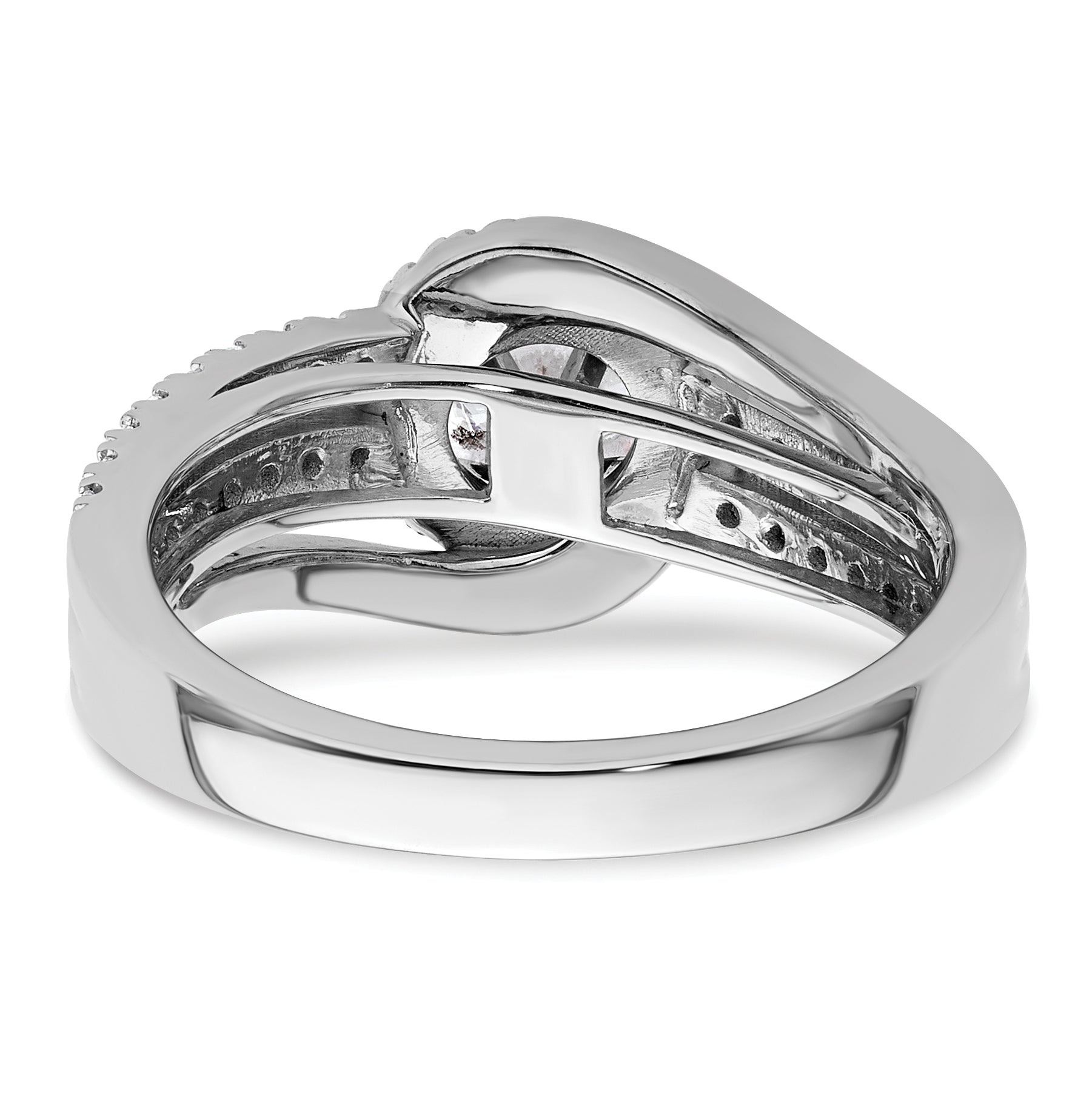 14k White Gold 3/4 carat Lab Grown Diamond VS/SI+ G+ Round Complete Engagement Ring