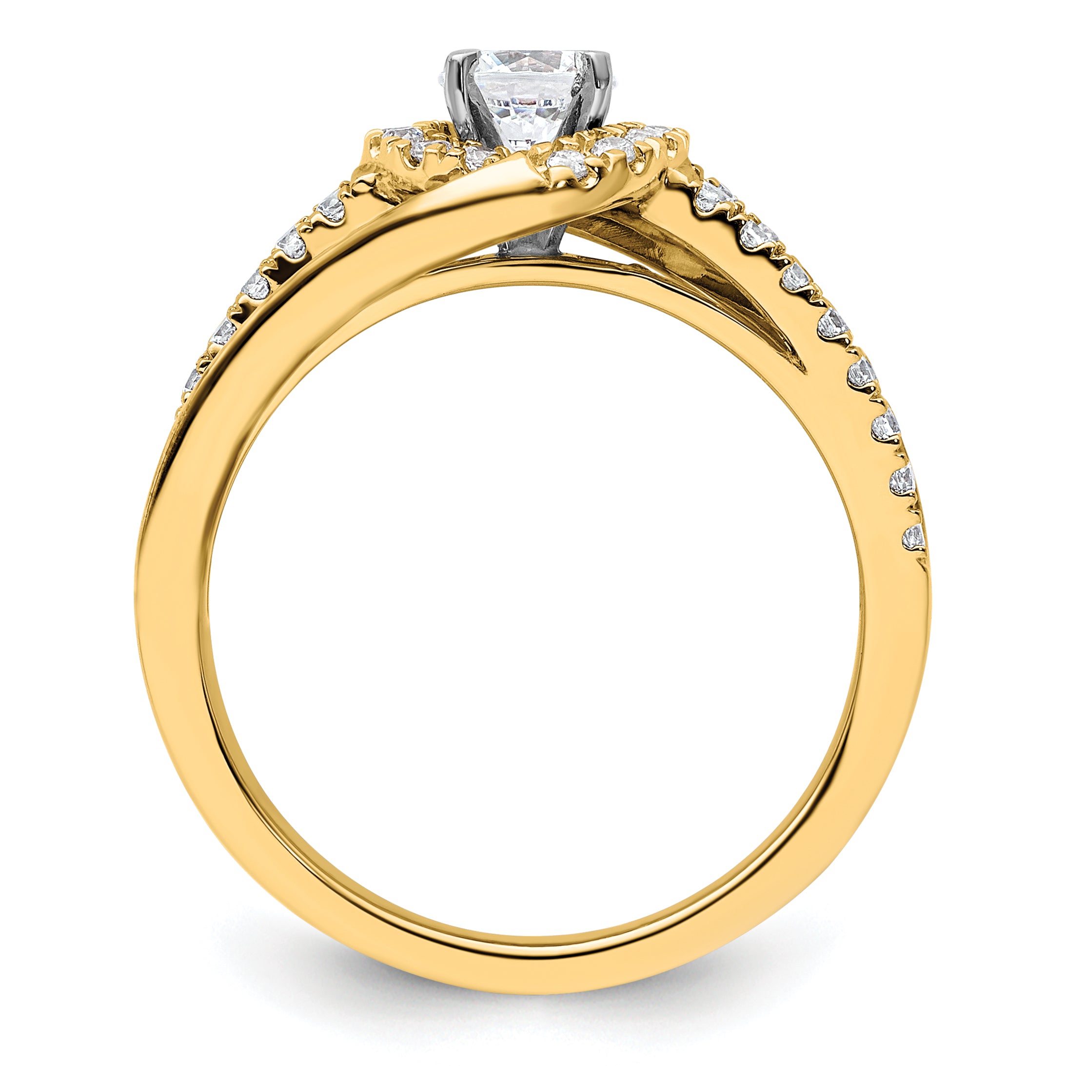 14k 3/4 carat Lab Grown Diamond VS/SI+ G+ Round Complete Engagement Ring