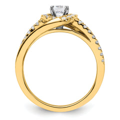 14k 3/4 carat Lab Grown Diamond VS/SI+ G+ Round Complete Engagement Ring