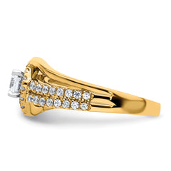 14k 3/4 carat Lab Grown Diamond VS/SI+ G+ Round Complete Engagement Ring