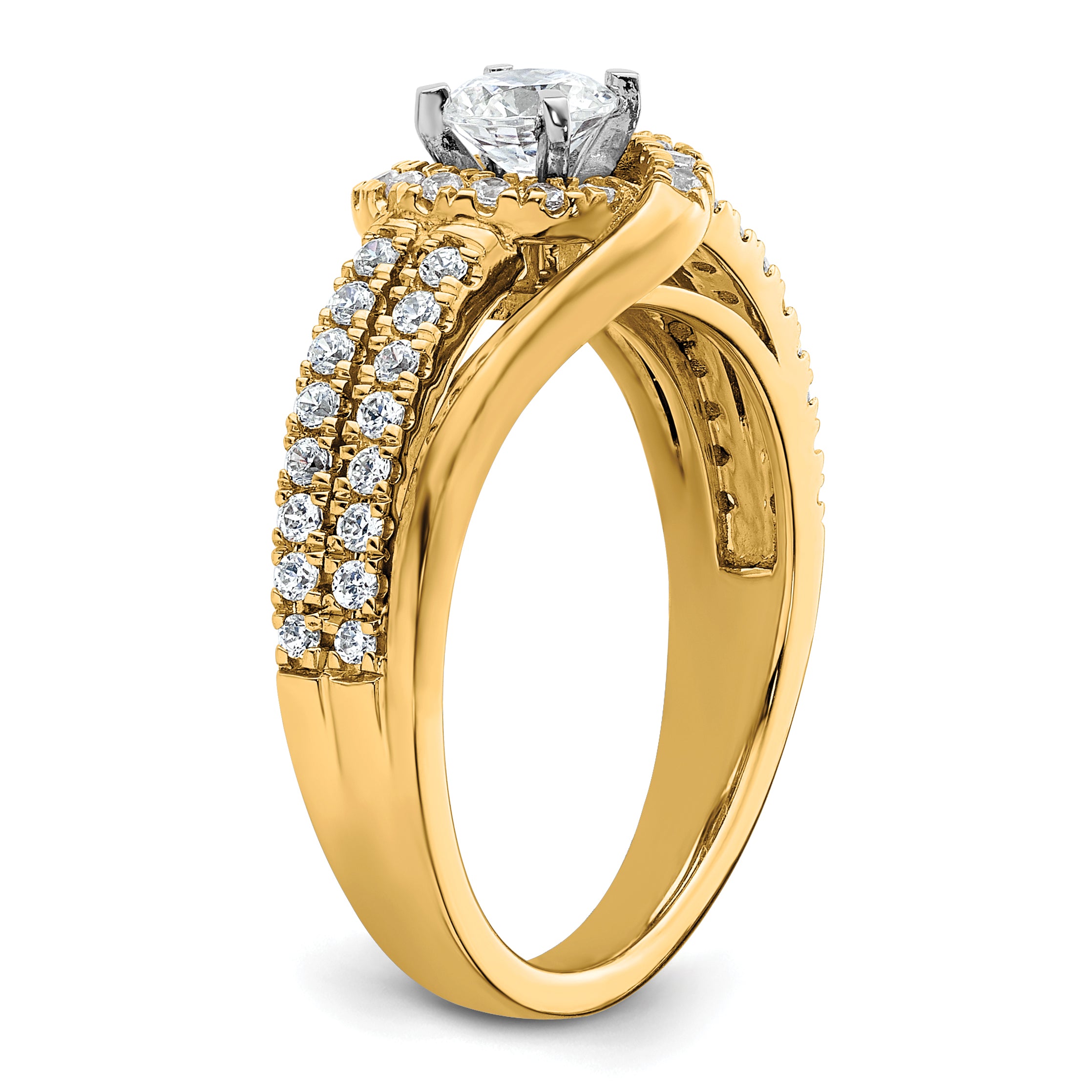 14k 3/4 carat Lab Grown Diamond VS/SI+ G+ Round Complete Engagement Ring