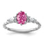14K White Gold Polished Diamond & Lab Created Pink Sapphire Twisted Ring