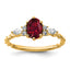 14K Polished Diamond and Lab Created Ruby Twisted Ring