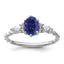 14K White Gold Polished Diamond and Lab Created Sapphire Twisted Ring