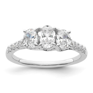 Oval Lab-Grown Diamond Engagement Ring in 14K White Gold (1 ct. tw.), Size 7 - Sophia Jewelers