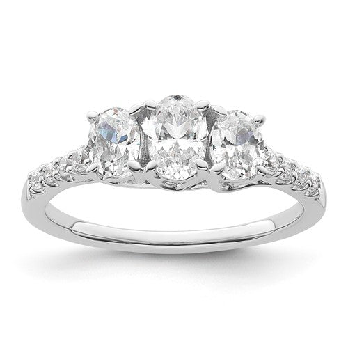 Oval Lab-Grown Diamond Engagement Ring in 14K White Gold (1 ct. tw.), Size 7 - Sophia Jewelers
