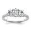 Oval Three-Stone Lab-Grown Diamond Engagement Ring in 14K White Gold (1 1/8 ct. tw.), Size 7 - Sophia Jewelers