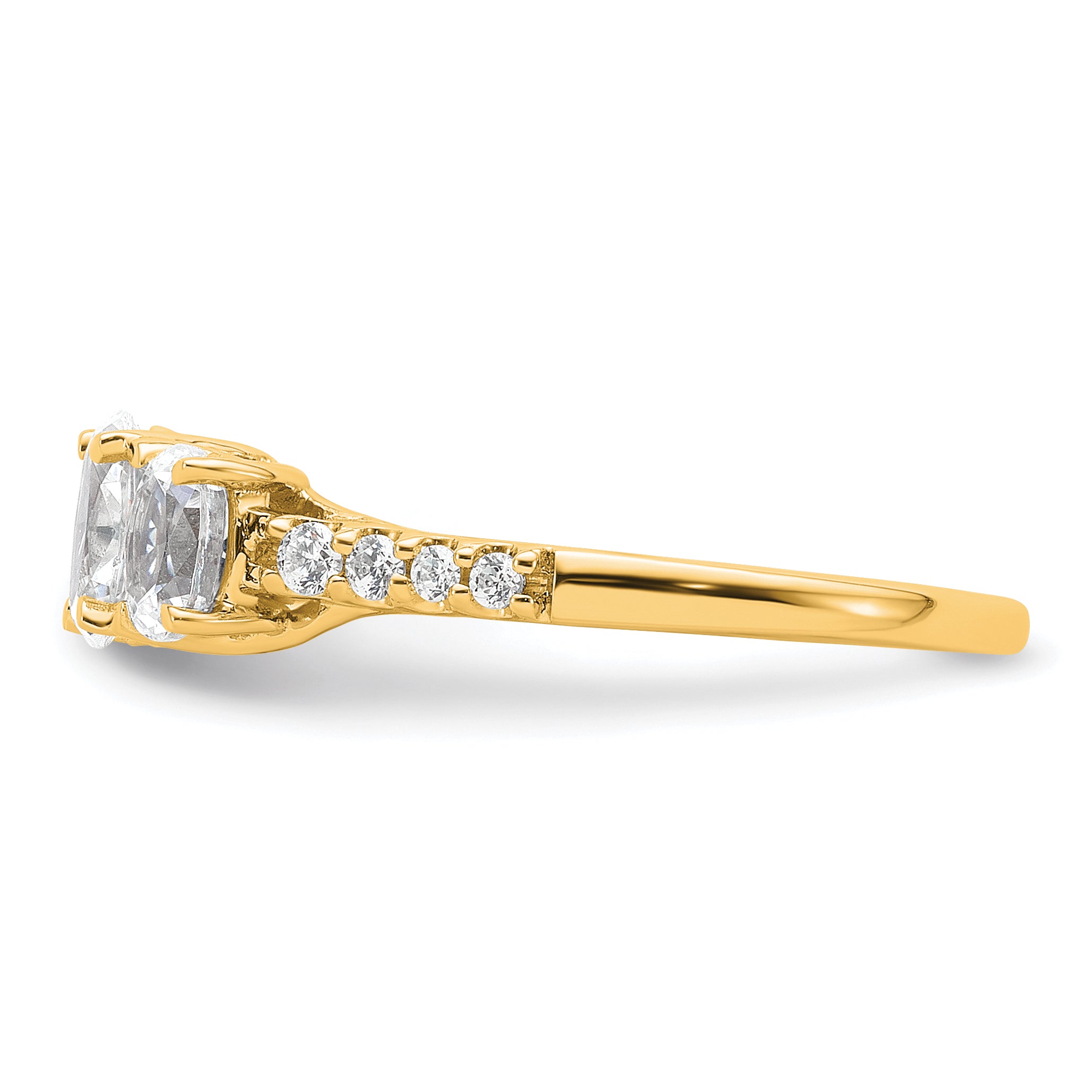 14k 1 1/8 carat Lab Grown Diamond VS/SI+ G+ Oval Complete Three Stone Engagement Ring