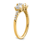 14k 1 1/8 carat Lab Grown Diamond VS/SI+ G+ Oval Complete Three Stone Engagement Ring