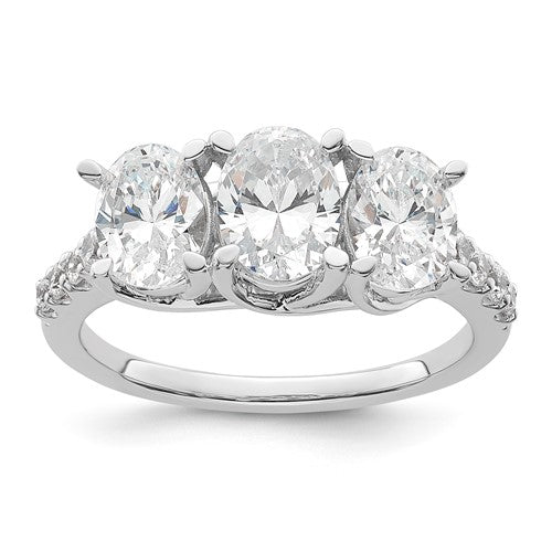 Oval Lab-Grown Diamond Engagement Ring in 14K White Gold, 7.15x5mm (2 ct. tw.), Size 7 - Sophia Jewelers Main image
