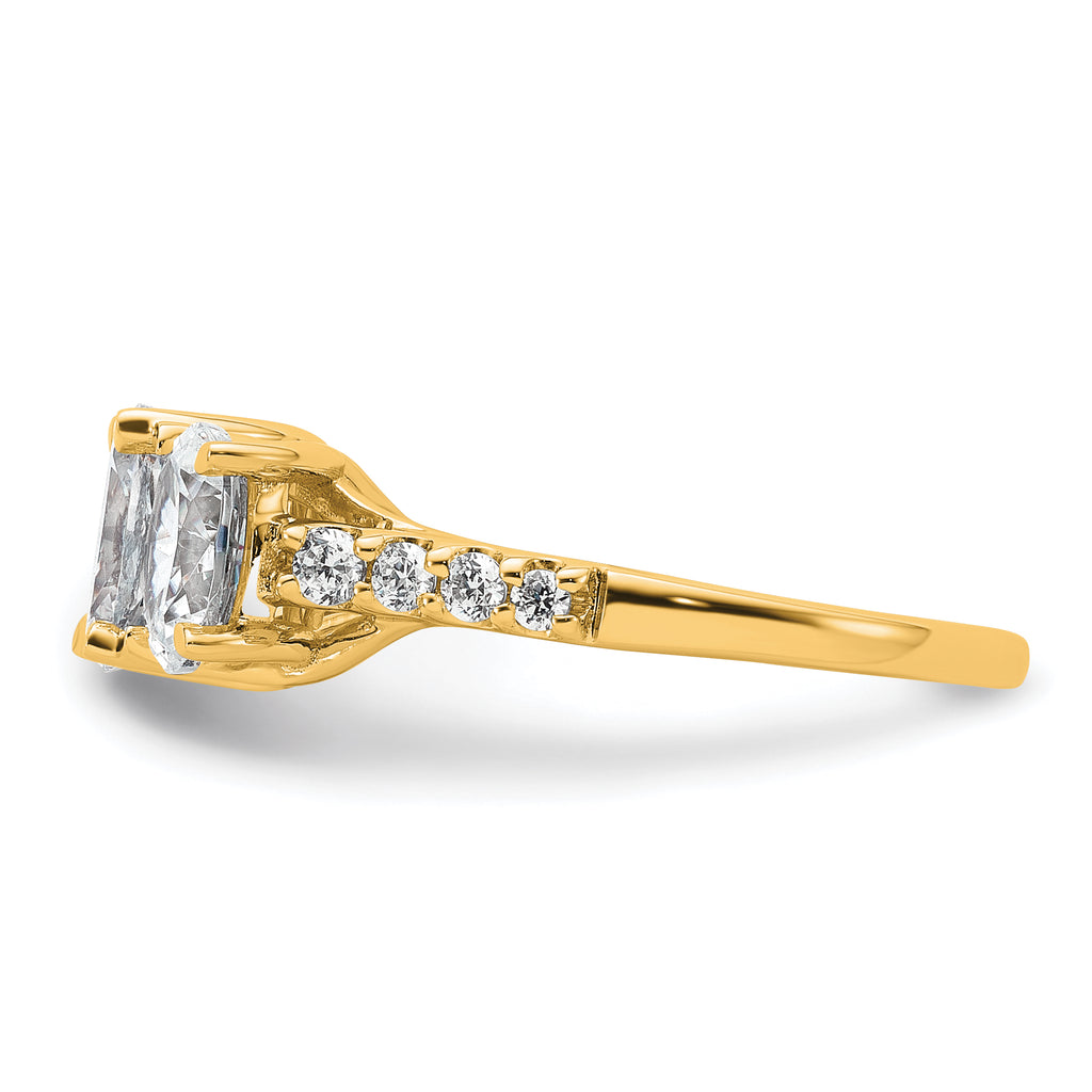 14k 1 5/8 carat Lab Grown Diamond VS/SI+ G+ Oval Complete Three Stone Engagement Ring