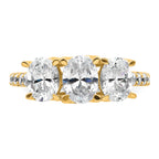 14k 1 5/8 carat Lab Grown Diamond VS/SI+ G+ Oval Complete Three Stone Engagement Ring
