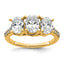 14k 1 5/8 carat Lab Grown Diamond VS/SI+ G+ Oval Complete Three Stone Engagement Ring