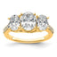 Oval Three-Stone Engagement Ring in 14K Yellow Gold (2 3/4 ct. tw.), Size 7 - Sophia Jewelers