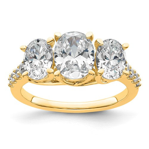 Oval Lab-Grown Diamond Engagement Ring in 14K Yellow Gold, 7.9x5.5mm (2 3/4 ct. tw., VS+ F+), Size 7 - Sophia Jewelers