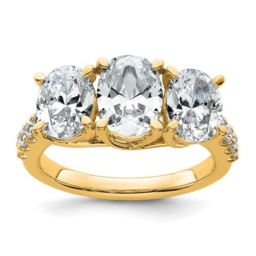 Three Stone Oval Engagement Ring in 14K Yellow Gold (3 1/4 ct. tw.), Size 7 - Sophia Jewelers