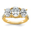 Three Stone Oval Engagement Ring in 14K Yellow Gold (3 1/4 ct. tw.), Size 7 - Sophia Jewelers