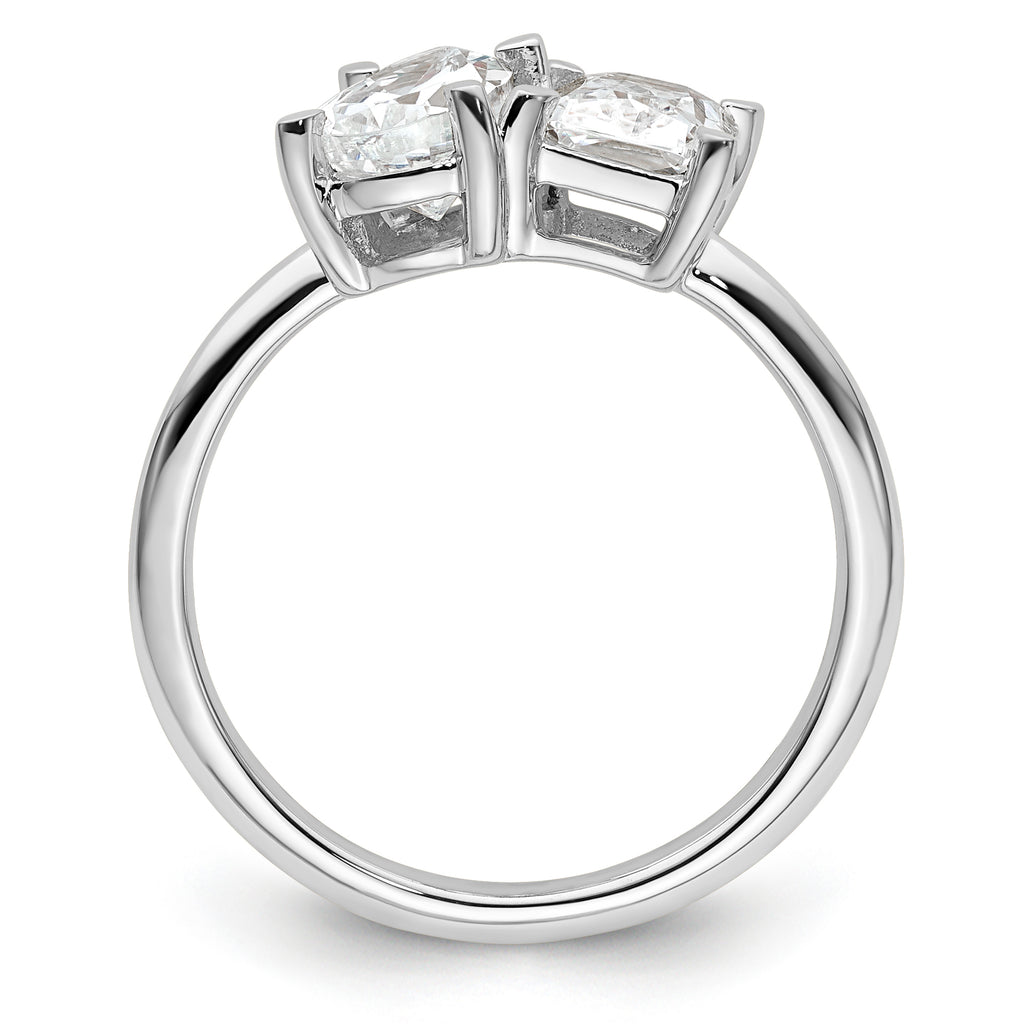 14k WG Certified Lab Grown VS/SI FGH Dia Pear/Radiant Two-stone Complete Ri