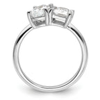 14k WG Certified Lab Grown VS/SI FGH Dia Pear/Radiant Two-stone Complete Ri