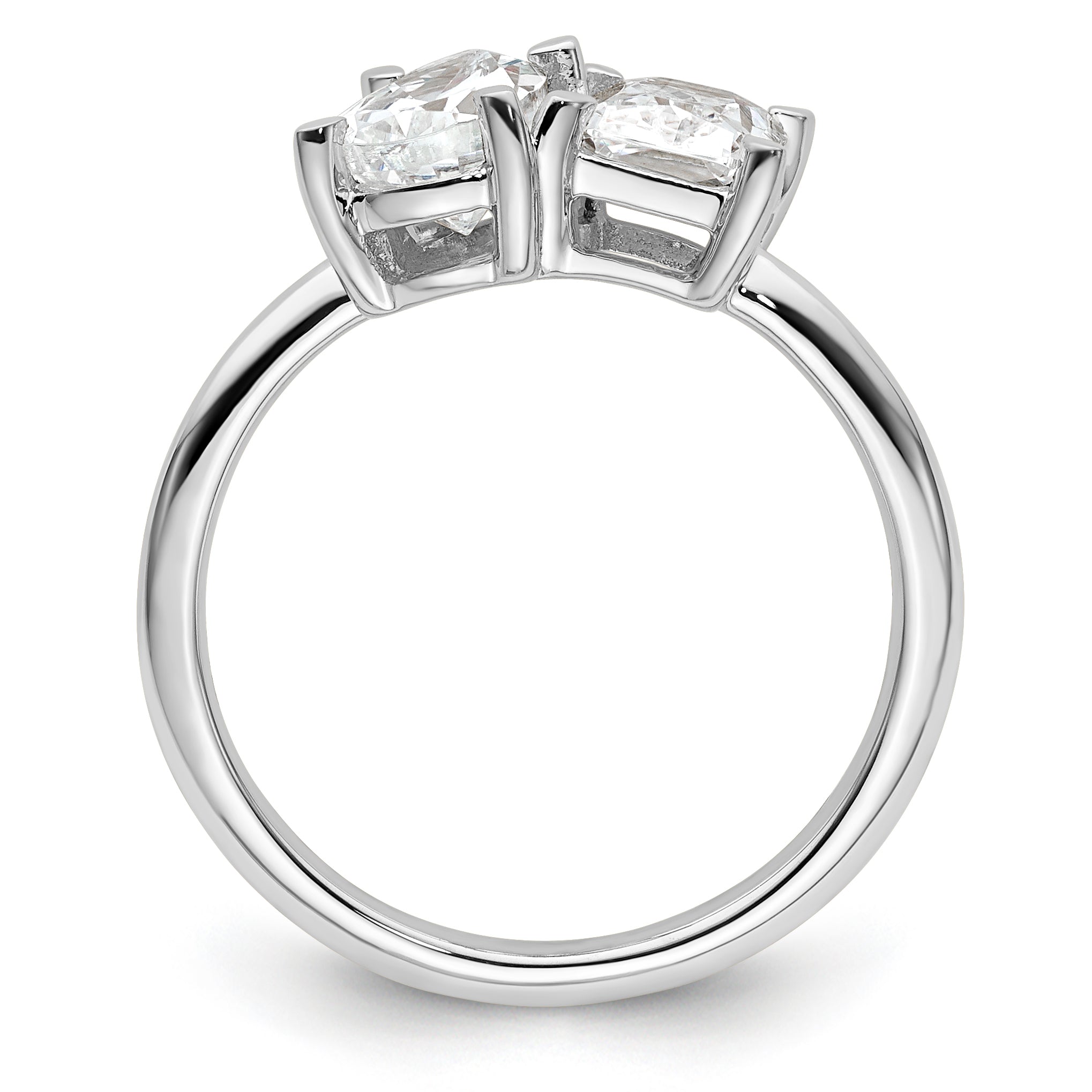 14k WG Certified Lab Grown VS/SI FGH Dia Pear/Radiant Two-stone Complete Ri