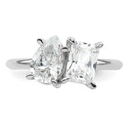 14k WG Certified Lab Grown VS/SI FGH Dia Pear/Radiant Two-stone Complete Ri