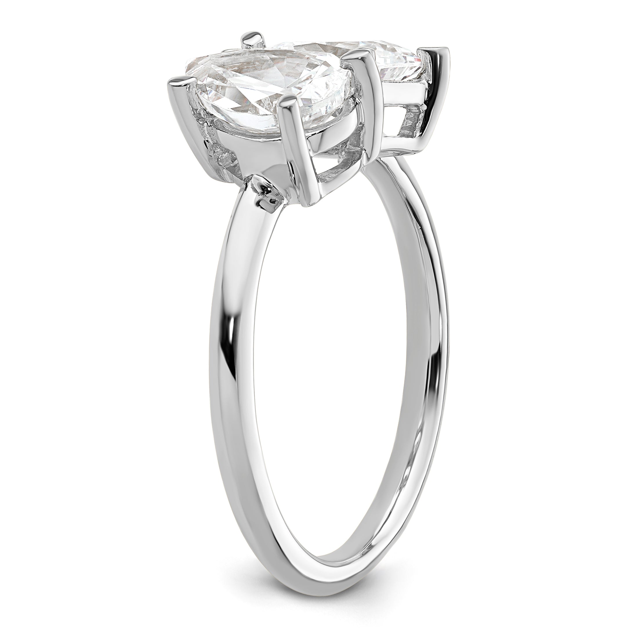 14k WG Certified Lab Grown VS/SI FGH Dia Pear/Radiant Two-stone Complete Ri
