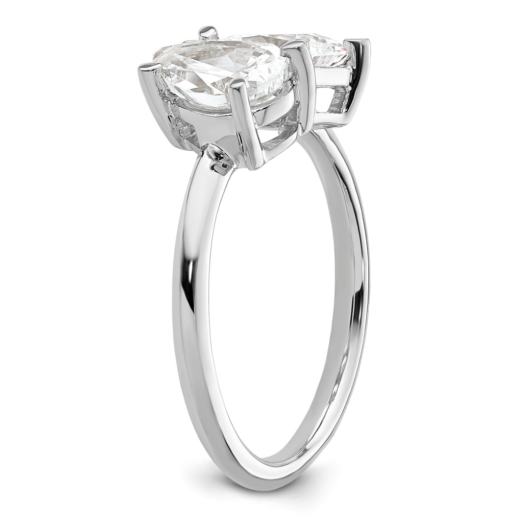 14k WG Certified Lab Grown VS/SI FGH Dia Pear/Radiant Two-stone Complete Ri