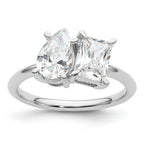 14k WG Certified Lab Grown VS/SI FGH Dia Pear/Radiant Two-stone Complete Ri