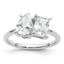 14k WG Certified Lab Grown VS/SI FGH Dia Pear/Radiant Two-stone Complete Ri