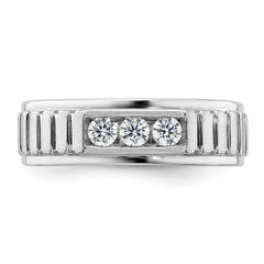 14K White Gold Lab Grown Diamond VS/SI+ G+ Men's Band