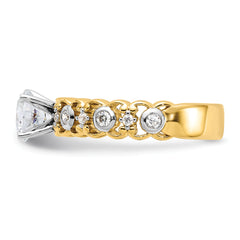 14k Two Tone 1/5 carat Lab Grown Diamond VS/SI+ G+ Semi Mount Peg Set Engagement Ring