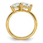 14k Two Stone 1 carat Round and 1 1/8 carat Heart Ring Mounting (No Stones Included)