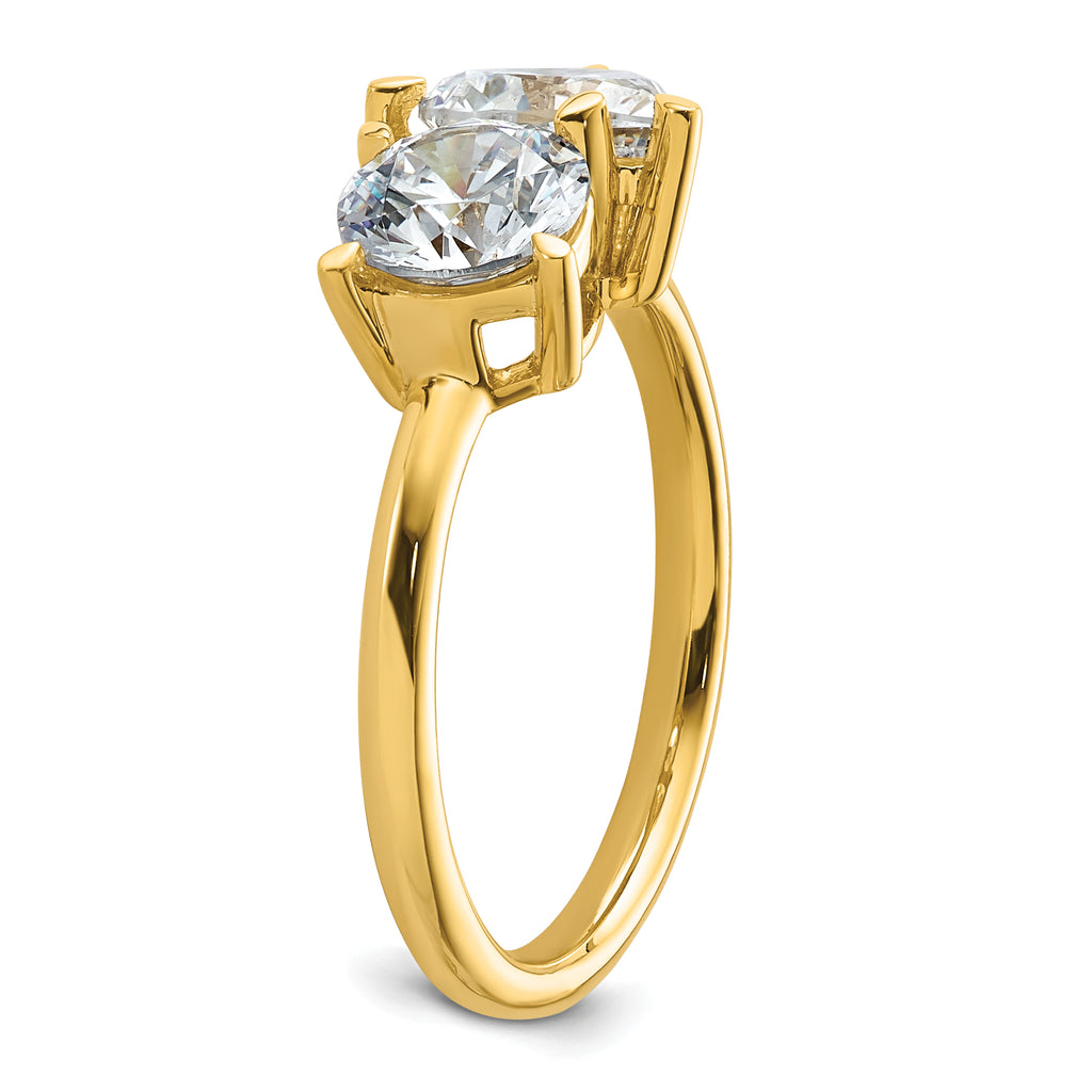 14k Two Stone 1 carat Round and 1 1/8 carat Heart Ring Mounting (No Stones Included)