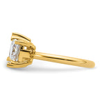14k Two Stone 1 carat Pear and 1 carat Cushion Ring Mounting (No Stones Included)