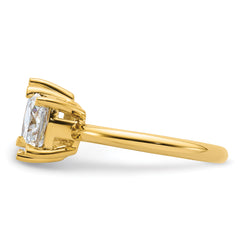 14k Two Stone 1 carat Pear and 1 carat Cushion Ring Mounting (No Stones Included)