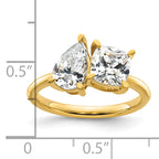 14k Two Stone 1 carat Pear and 1 carat Cushion Ring Mounting (No Stones Included)