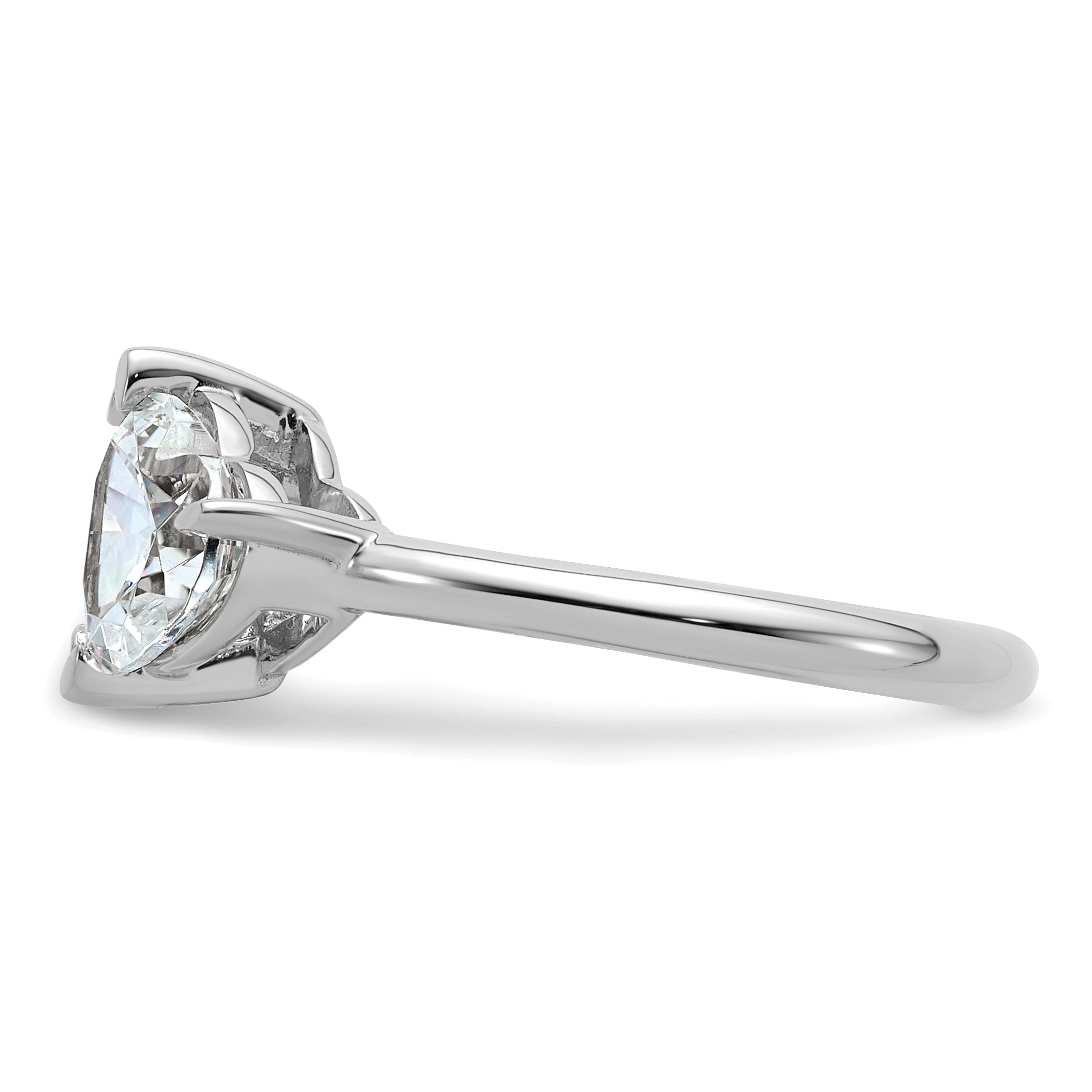 14k White Gold 2 1/8 carat Lab Grown Diamond VS+ F+ Princess and Heart Complete Asymmetrical Two Stone Engagement Ring