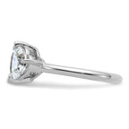 14k White Gold 2 1/8 carat Lab Grown Diamond VS+ F+ Princess and Heart Complete Asymmetrical Two Stone Engagement Ring