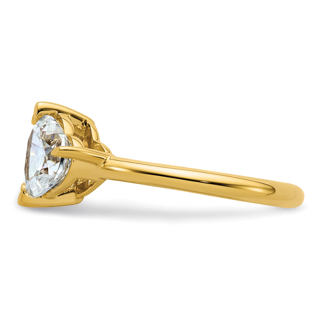 14k 2 1/8 carat Lab Grown Diamond VS+ F+ Princess and Heart Complete Asymmetrical Two Stone Engagement Ring
