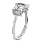 14k White Gold 2 carat Lab Grown Diamond VS+ F+ Princess and Pear Complete Asymmetrical Two Stone Engagement Ring