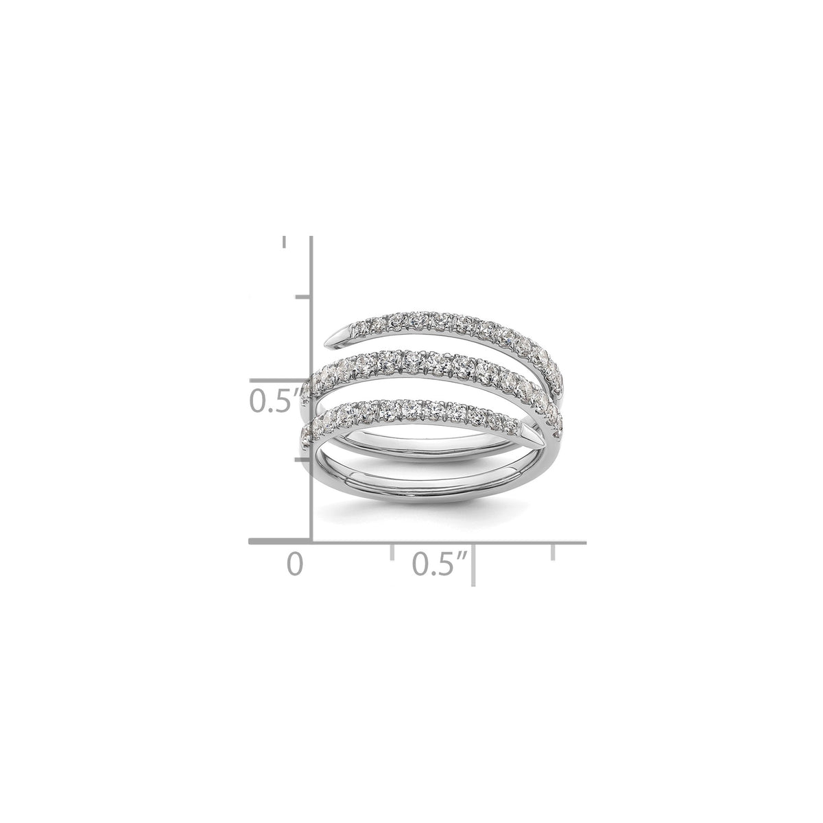 Lab-Grown Diamond Band in 14K White Gold, 5.4mm (3/4 ct. tw.), Size 7 - Sophia Jewelers