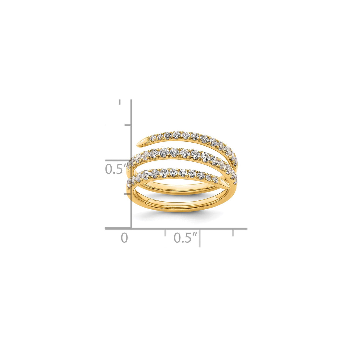Lab-Grown Diamond Fashion Band in 14K Yellow Gold, 5.4mm (3/4 ct. tw.), Size 7 - Sophia Jewelers