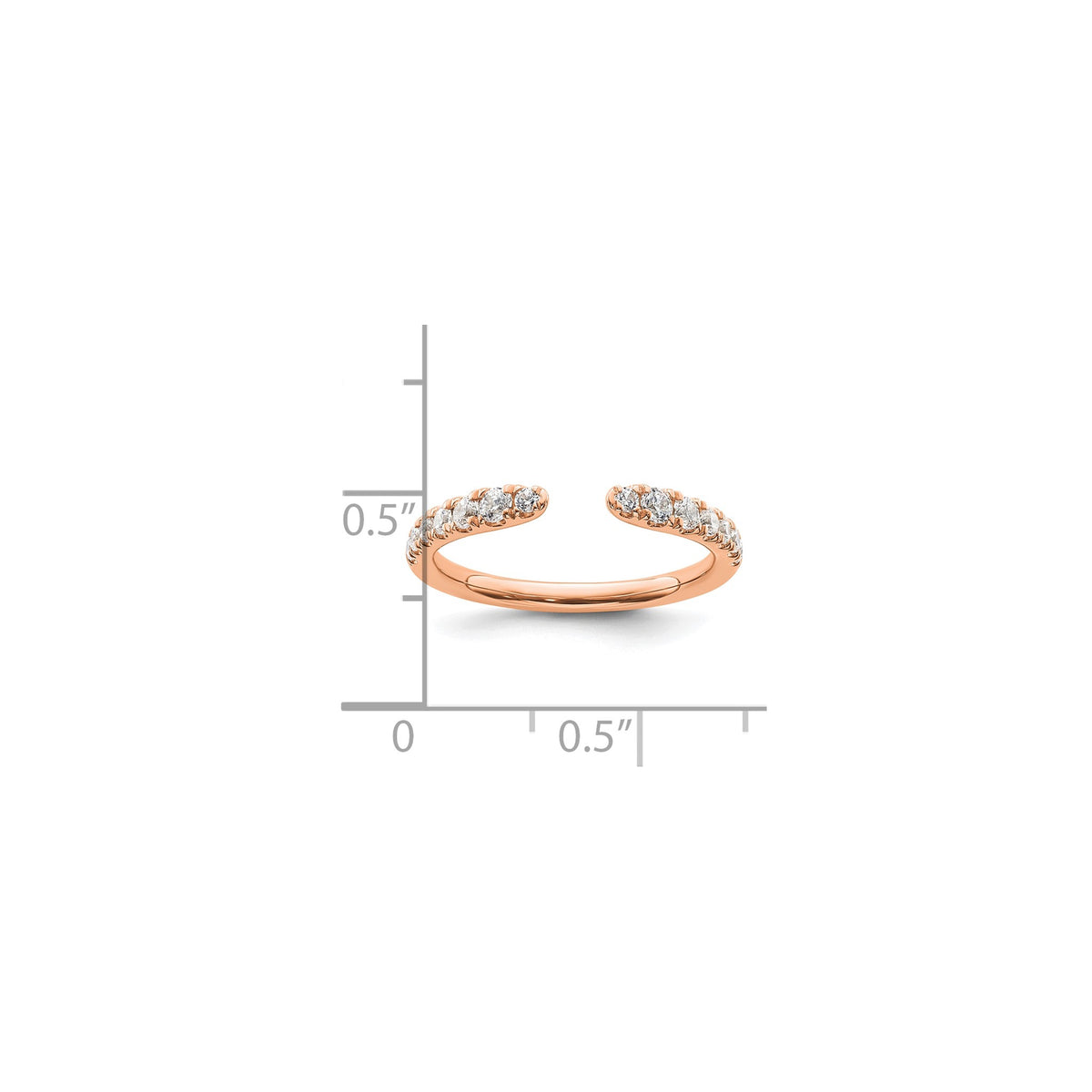 Lab-Grown Diamond Band in 14K Rose Gold, 2mm (3/8 ct. tw.), Size 7 - Sophia Jewelers
