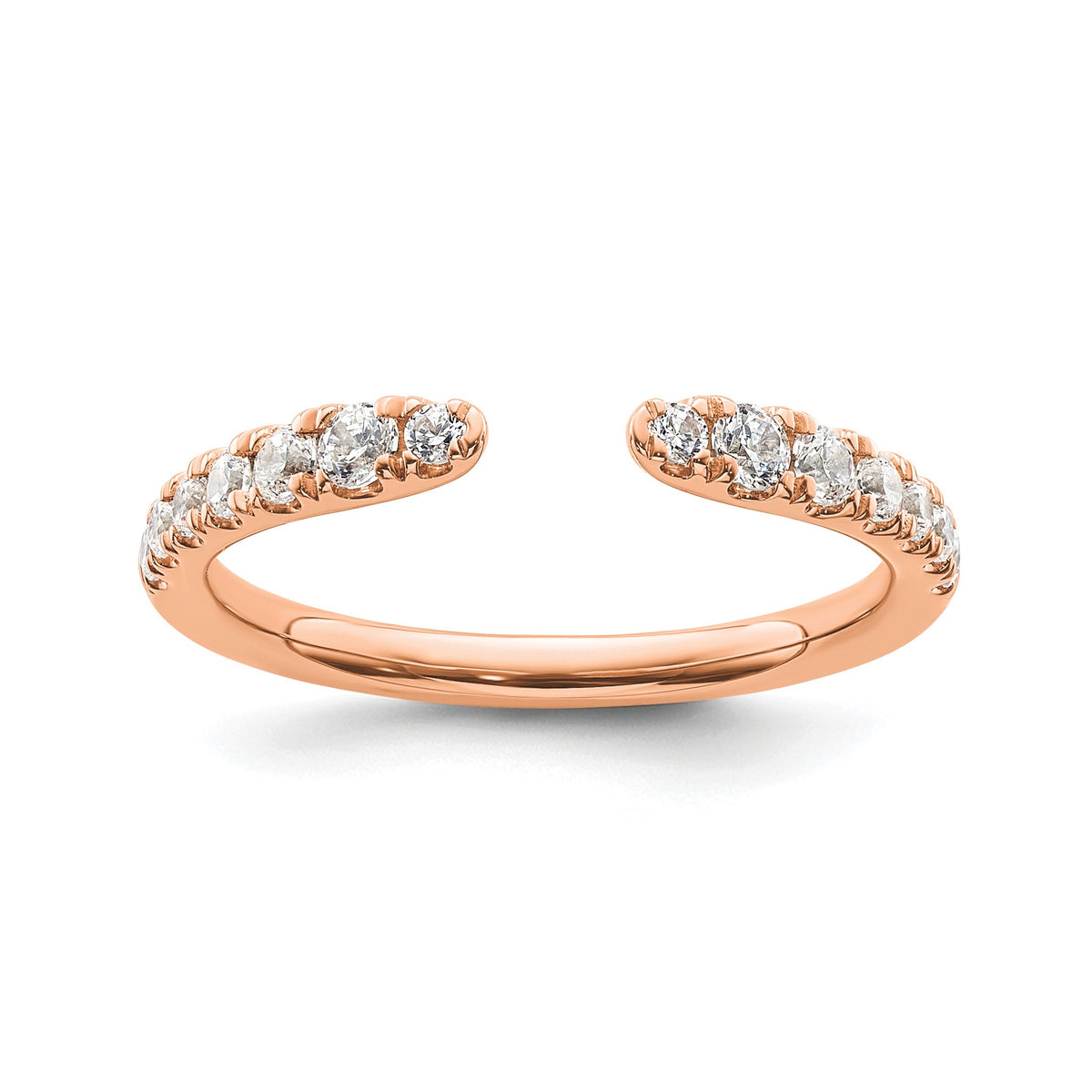 Lab-Grown Diamond Band in 14K Rose Gold, 2mm (3/8 ct. tw.), Size 7 - Sophia Jewelers Main image