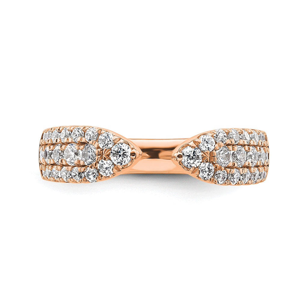 Lab-Grown Diamond Band in 14K Rose Gold, 3.4mm (3/4 ct. tw.), Size 7 - Sophia Jewelers