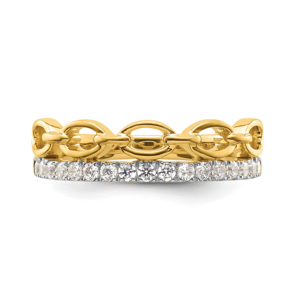 Lab-Grown Diamond Band in 14K Two-Tone Gold, 2.4mm (1/3 ct. tw.), Size 7 - Sophia Jewelers