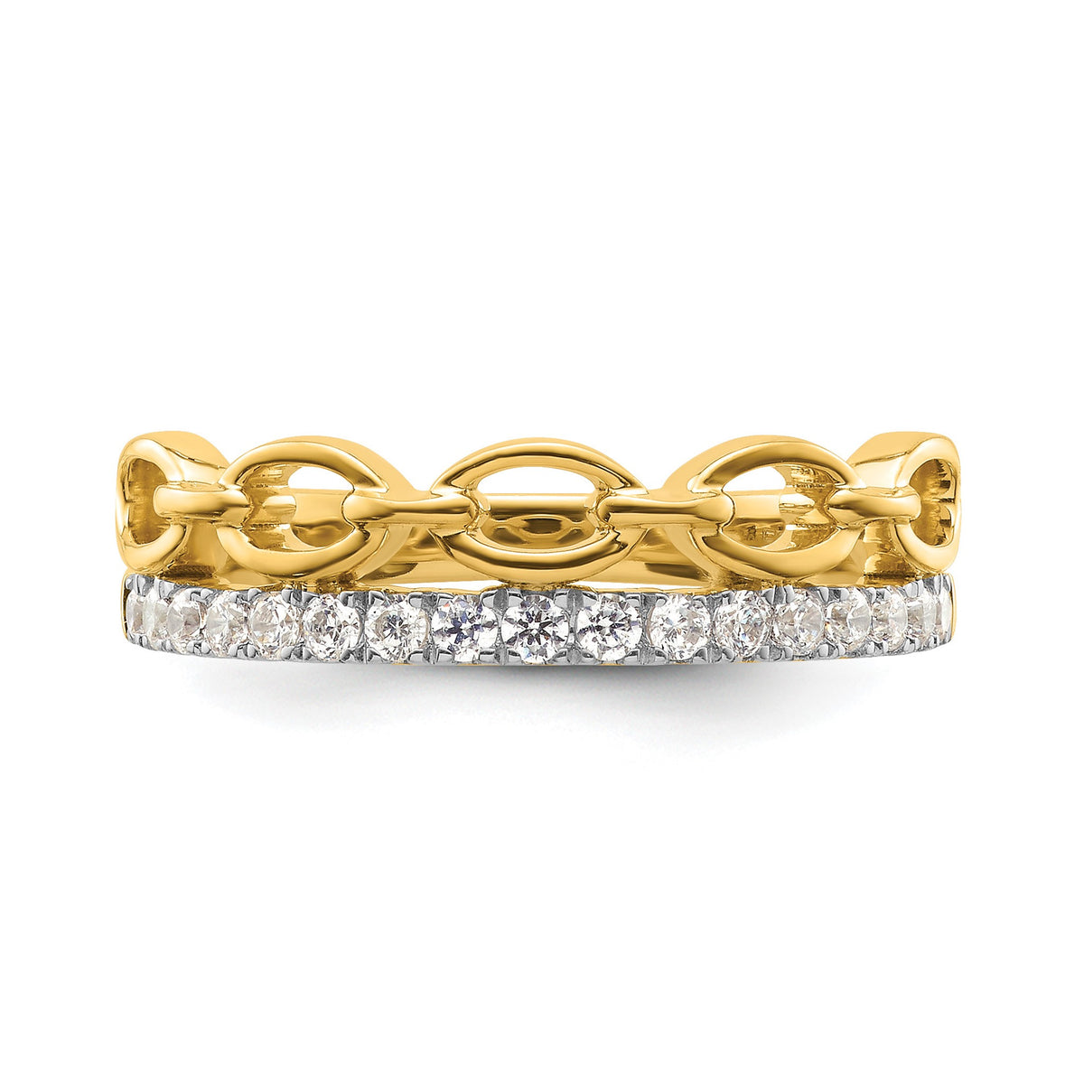 Lab-Grown Diamond Band in 14K Two-Tone Gold, 2.4mm (1/3 ct. tw.), Size 7 - Sophia Jewelers