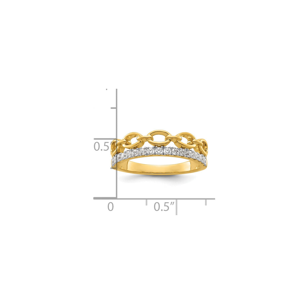 Lab-Grown Diamond Band in 14K Two-Tone Gold, 2.4mm (1/3 ct. tw.), Size 7 - Sophia Jewelers