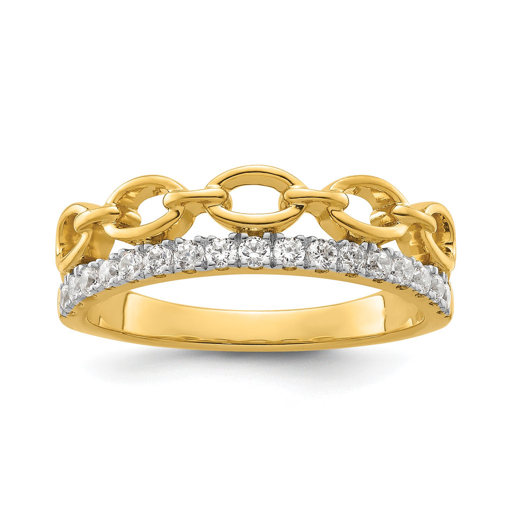 Lab-Grown Diamond Band in 14K Two-Tone Gold, 2.4mm (1/3 ct. tw.), Size 7 - Sophia Jewelers